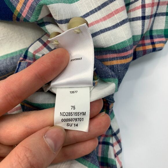 1901 Shirt Mens L Large Plaid Short Sleeve Collared Cotton Pocket Button Up - Picture 8 of 11